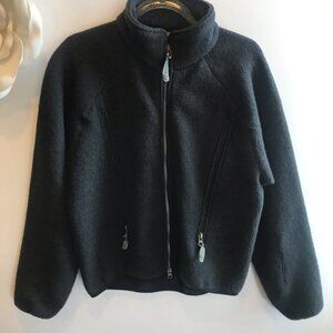 IBEX womens gray wool zip up coat jacket small